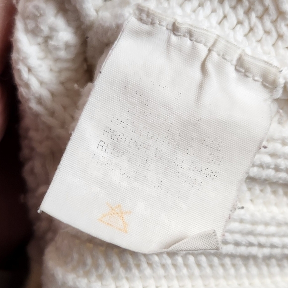 Vintage 90s White Turtleneck Cable Knit Long Sleeve Sweater 1990s Cotton Preppy - Picture 5 of 9